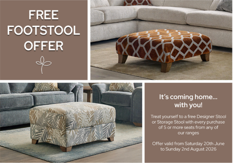 Bring Comfort Home: Free Footstool Offer on Selected Models