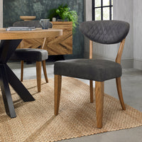 Ellipse Rustic Upholstered Chair - Velvet Fabric