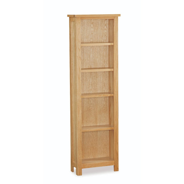 Wooden bookshelf with woven design on a white background