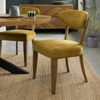 Ellipse Rustic Upholstered Chair - Velvet Fabric