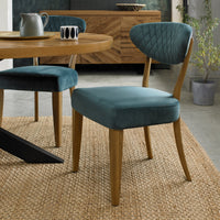 Ellipse Rustic Upholstered Chair - Velvet Fabric