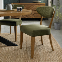 Ellipse Rustic Upholstered Chair - Velvet Fabric