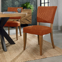 Logan Rustic Upholstered Chair - Velvet Fabric