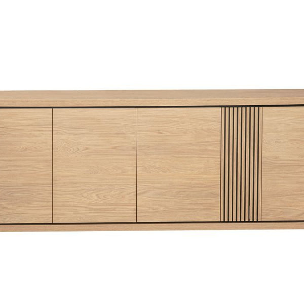 Wooden sideboard with doors on a white background