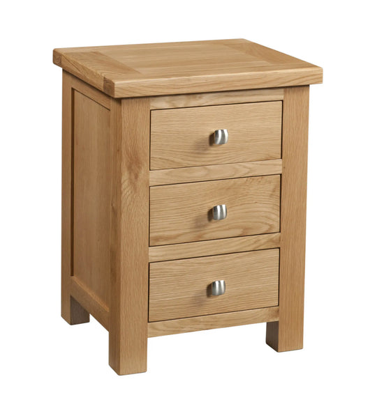 Dorset Oak 3 Drawer Bedside