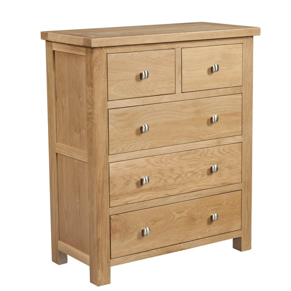 Wooden dresser with five drawers
