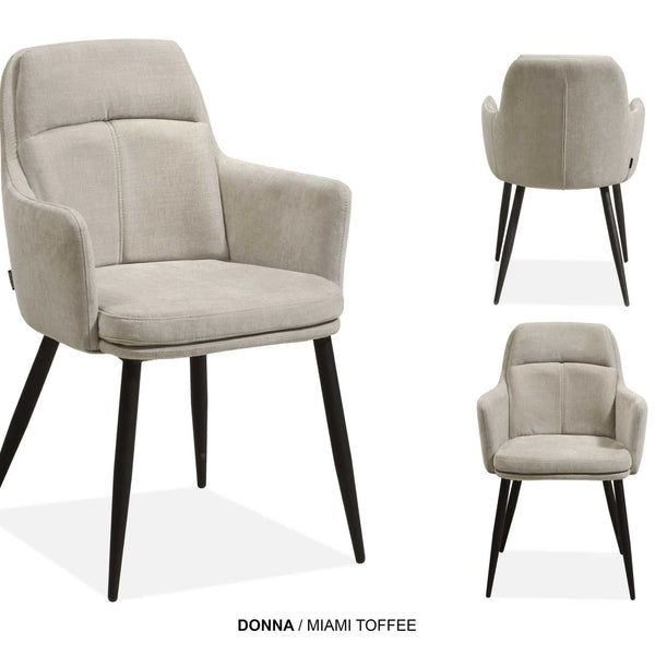 Beige chair with black legs on a white background
