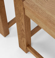 Close-up of a wooden stool with a white background